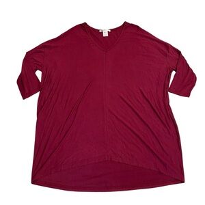 JOY JOY red top with cropped sleeves